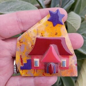 Vtg House Pins by Lucinda 2.25" Brooch Pin